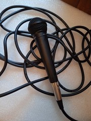 Wired Handheld/Stand-Held Microphone w/ XLR Cable, Black/Silver LOOK!!