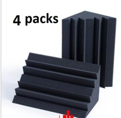 4 PACK 10″x5″x5″ Acoustic Foam Bass Trap Studio Soundproofing Corner Wall