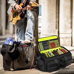 Musician Cable Bag Green Durable Polyester Padded Shoulder Strap