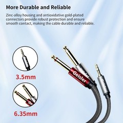 3.5 ST-2×6.35 Nylon Braid Aux Cable Sheild Wire Low Noise for muscial instrument