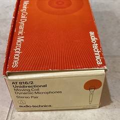 2 Audio Technica AT816 Unidirectional Moving Coil Dynamic Microphones With Box