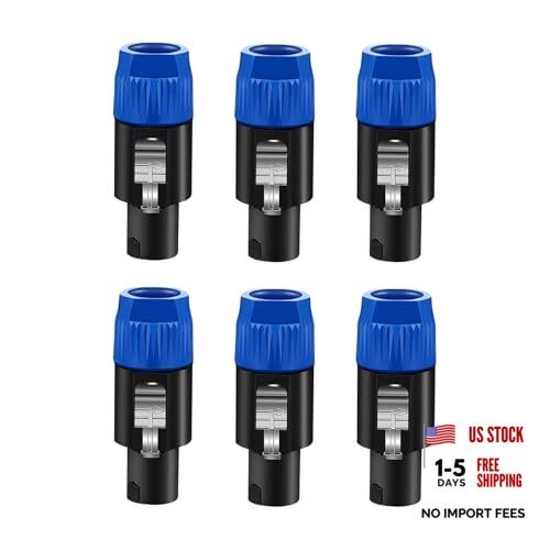 4 Pole Speakon ConnectorPcs w Twist Lock Audio Jack Male Plug Loud 6 Blue
