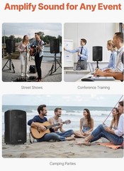 VEVOR JMC210BT PA Speaker System Bluetooth Wireless Remote 214W 6-Channel Black