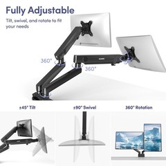 Dual Monitor Mount for Desk, Heavy Duty Dual Monitor Stand for 17 to 35 inch …