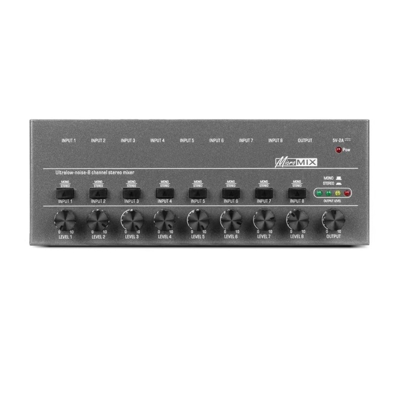 8-way Mixer Stereo Professional Sound Mixer 5V 2A Type-C Interface