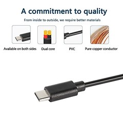 USB Type-C Pigtail Cable Extension Power Cable 22AWG 5V 3A USB-C Type C Male