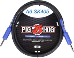 5ft 1/4″ Male/Male Pig-Hog 8mm/OD 14-AWG wire Speaker Cable, A6-SK405