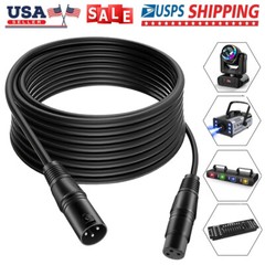 10ft/3m Flexible 3Pin DMX Cable Signal XLR Connection Stage Par Light Cable Wire