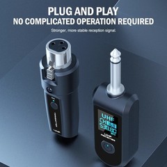 Wired to Wireless Microphone System Converter Transmitter Receiver Rechargeable