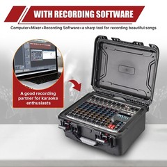 Pro 8 Channel Mixer w/Power Amplifier 1000W w/Bluetooth Sound Package Powertable