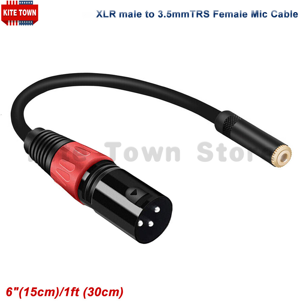 XLR 3 Pins Male to 3.5mm (1/8″) TRS Female Microphone Extension Adapter Cable