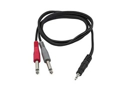 Monoprice 601045 1/8 Inch TRS Male to Dual 1/4 Inch TS Male Cable – 5 Feet-