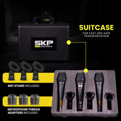 (3 Pack) SKP Pro Audio PRO-33K Professional Dynamic Cardioid Microphones Kit