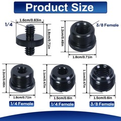 1 Set Mic Stand Adapter Screws Extension Tubes 3/8 1/4 To 5/8 Threads Boom