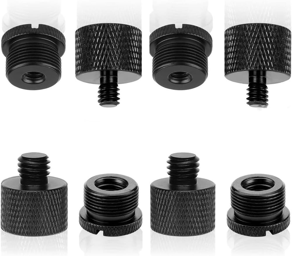 8Pcs Mic Stand Thread Adapter Kit 1/4 3/8 5/8 Screw Adapters