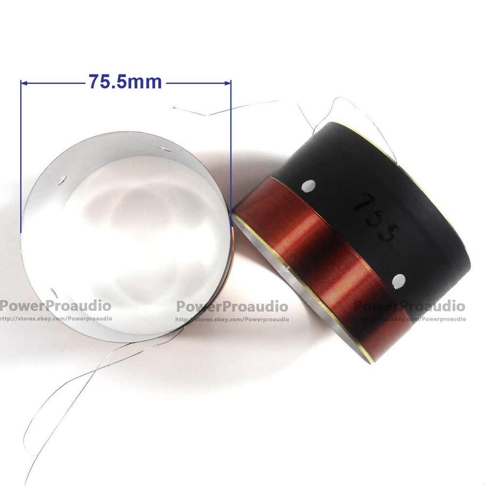 2pcs(1pair) 75.5mm White aluminum Bass voice coil Pure copper Round wire 8ohm