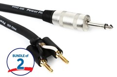 Pro Co S12BQ Speaker Cable – 1/4-inch TS Male Jumbo to Dual Banana – 10 foot