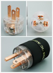 1x AC Pure copper US Mains Power Plug Male Connector hifi