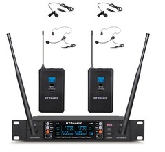 GTD Audio 2×100 Ch UHF Wireless Lavaliere Lapel Headset Microphone System 260L