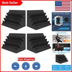 Lightweight 4 Pack 12″ x 7″ Acoustic Foam Bass Traps for Effortless Installation