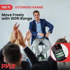 Pyle UHF Wireless Microphone System Kit – Portable Professional Cordless