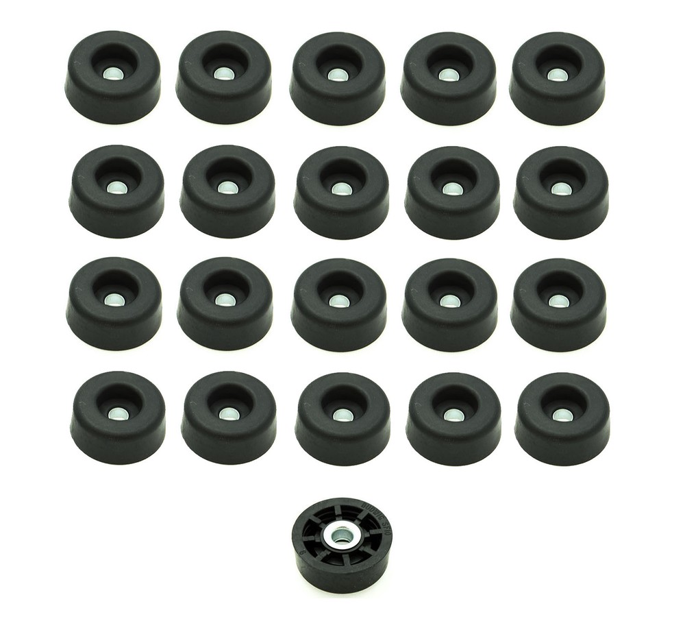 20 SUPER SOFT ROUND RUBBER FEET 1 INCH X 1/2 INCH AMPS / CASES / US MADE