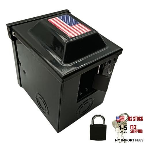 RV/EV 50 Amp 125/250 Volt Power Outlet Box with Flag, Black RVPNR588F