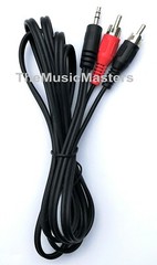 2X 6ft 3.5MM (1/8″) Stereo Male to Dual RCA Plugs Premium Audio Cable Wire VWLTW