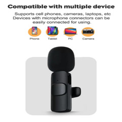 Wireless Lavalier Lapel Microphone 80G, Rechargeable, Wireless