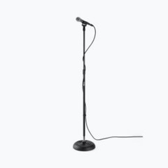 Quarter-Turn Round Base Mic Stand + Professional Quick Release Mic Adapter