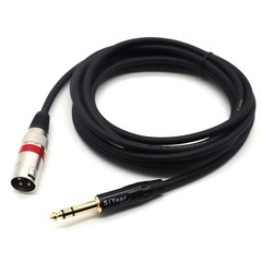 5 Foot 1.5m Balanced 3 Pin XLR Male To 1/4 Inch 6.35mm TRS Microphone Cable