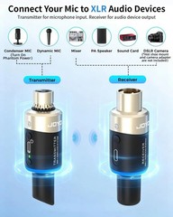 JOYO 5.8GHz Wireless Microphone System XLR Transmitter Receiver 100FT Range NEW!