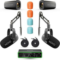 Movo Video Podcast Equipment Bundle with Boom Arms