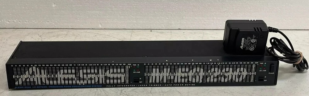 Alesis M-EQ 230 Dual 1/3 Octave Precision Equalizer w/ Power Adapter, Tested!