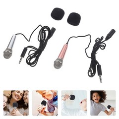 2Pcs Durable Miniature Microphone for Phone Live Broadcast Alloy Assorted Colors