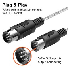 USB IN-OUT MIDI Interface Cable Converter to PC Music Keyboard Adapter Cord xx