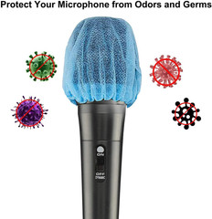 200 PCS (100 Pack) Microphone Hygiene Covers Disposable Non-Woven Handheld Mic M