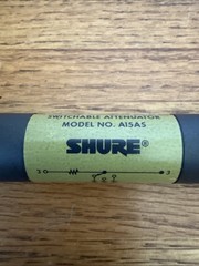 Shure A15AS Switchable In-Line Attenuator with 15, 20 or 25 dB of Selectable Mic