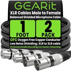 Professional 1 ft XLR Male-Female Audio Cables – Durable 2-Pack for Performances