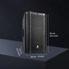 proreck PA Speaker System, 6-Channel Powered Mixer, 2*12“ Passive Speaker 2000W