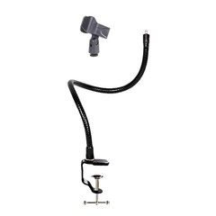 Metal Plastic Microphone Stand Gooseneck Clip Holder For 25mm to 46mm Desk Use