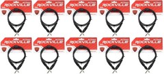 10 Rockville RCTR103B Black 3′ 1/4“ TRS to 1/4“ TRS Cable 100% Copper
