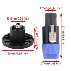 Durable Speakon Cable Adapter Set – 4 Pole Locking Connectors for Speakers