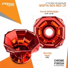 4x PRV Audio WGP14-50 Orange CR 2” Exit Waveguide 2 inch Driver 4 Bolt Horn