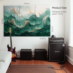 6-Pack Acoustic Wall Panels 72×48 Inch Decorative 72×48 inches, Emerald Ridge