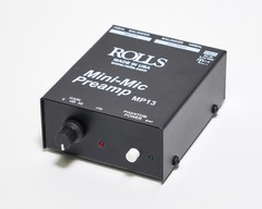Rolls MP13 Mini-Mic Preamp Black Single Channel Microphone Amplifier Phantom
