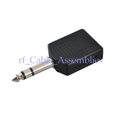 6.3mm 1/4″ Y Splitter Adapter Plug Male to 2x 6.35mm Jack Female Audio/Guitar/PA