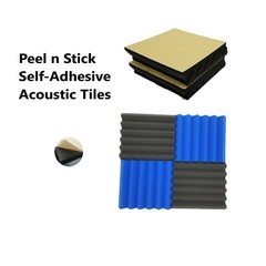 8pc Gray Blue Peel Stick Self Adhesive Acoustic Foam Soundproofing Panel 12x12x2