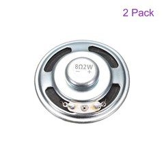 DMiotech 2 Pack 2W 8 Ohm 50mm Diameter DIY Magnetic Speaker Round Shape Black
