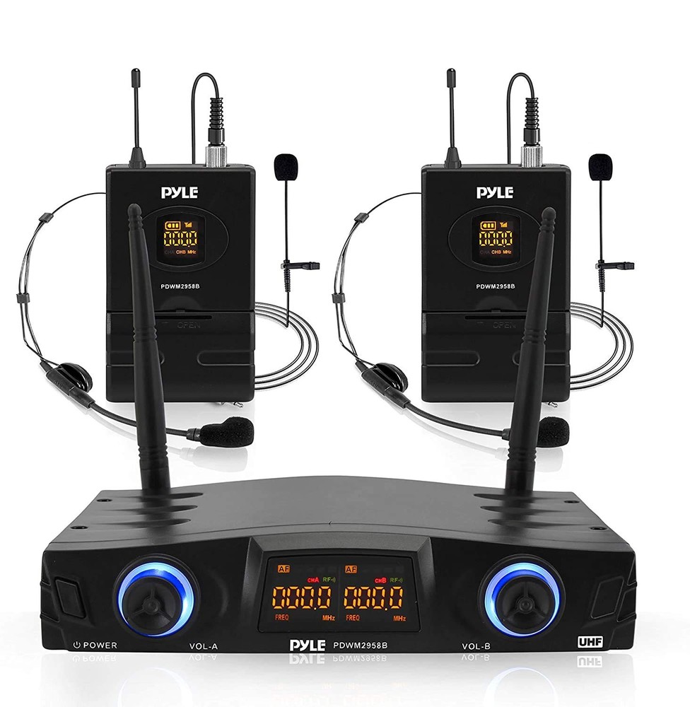 PYLE Compact UHF Wireless Microphone System – Pro Portable Compact, Black